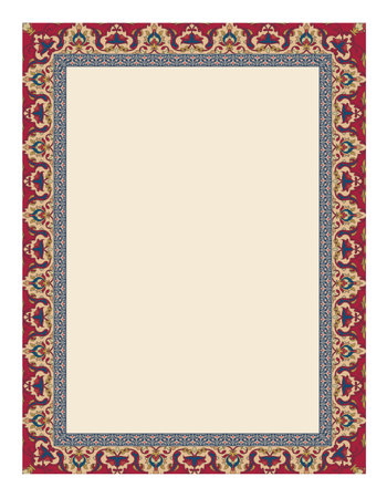 <p>Vector vintage border frame in Eastern style. Ornate element for design and place for text. Ornamental vintage pattern for wedding invitations and greeting cards. Traditional decor.</p>のイラスト素材
