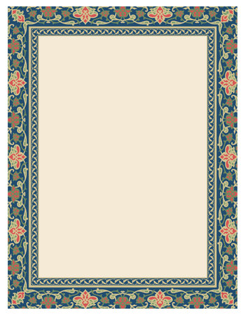 <p>Vector vintage border frame pattern in Eastern style. Ornate element for design and place for text. Ornamental illustration for wedding invitations and greeting cards. Traditional decor.</p>のイラスト素材