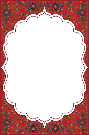 Oriental vector frame in ethnic style. Place for your text. vector illustration.のイラスト素材