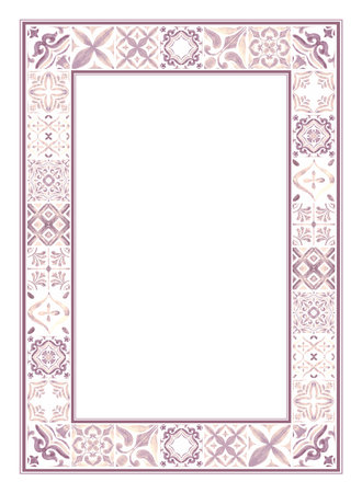 Vintage ornate border wedding invite frame. Template frame design for greeting card and wedding invitation.の写真素材