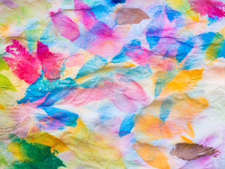 Abstract of colorful watercolor on tissue paper. Macro, Texture and background.の写真素材