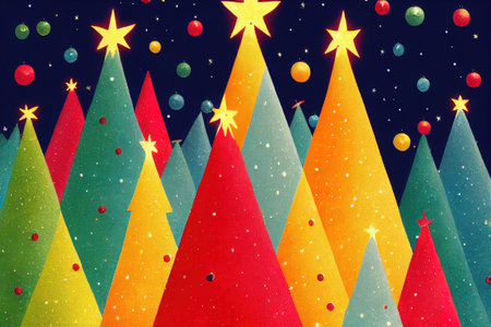 Christmas background with bubbles and toys color artの素材