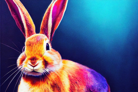 easter bunny on a color backgroundの素材