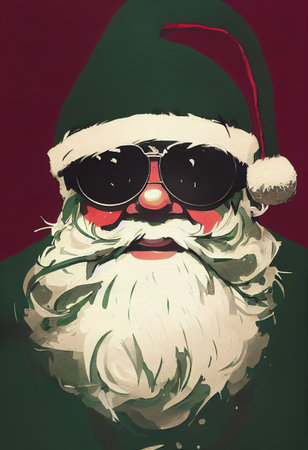 santa claus dj with headphone christmas gift on partyの素材