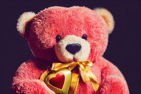 bear in the winter forest christmas backgroundの素材