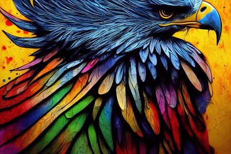 eagle in the sky color artの素材