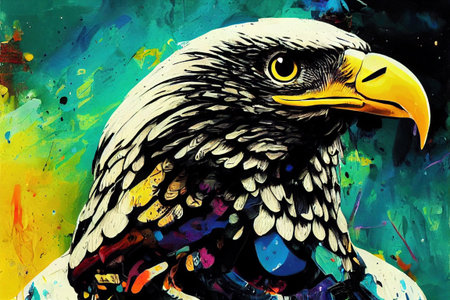 eagle in the sky color artの素材