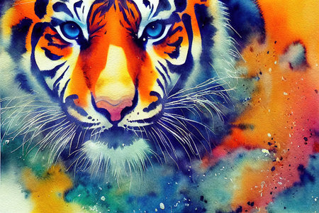 tiger in the sun color artの素材