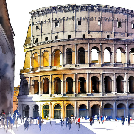columns near Forum of Trajan at sunny day, Rome, Italyの素材