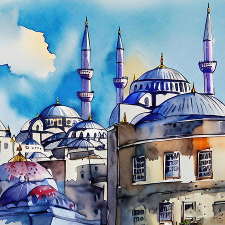 picture of mosque in istanbul city turkeyの素材