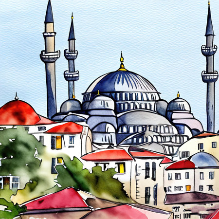 picture of mosque in istanbul city turkeyの素材