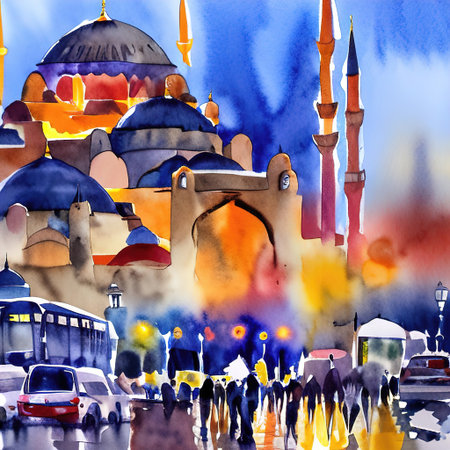 picture of mosque in istanbul city turkeyの素材