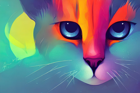 cat on color backgroundの素材