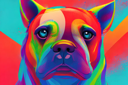 funny dog color artの素材