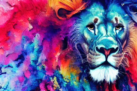 lion in the sun abstract color artの素材