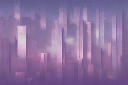 sunset in the city color illustrationの素材