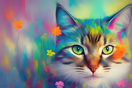 cat on the grassの素材