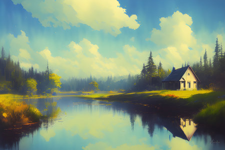 small house in the mountainsの素材