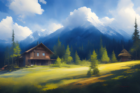 small house in the mountainsの素材