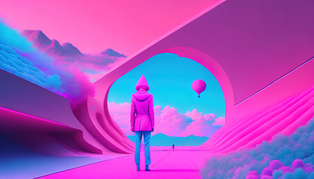 abstract image of a woman subconscious thinking human psycheの素材