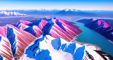 winter mountain sceneryの素材