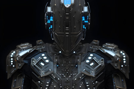 robot cyborg warrior Created with generative AI toolsの素材