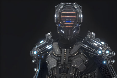 robot cyborg warrior Created with generative AI toolsの素材