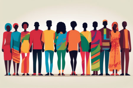 group of people holding hands created with generative AI softwareの素材