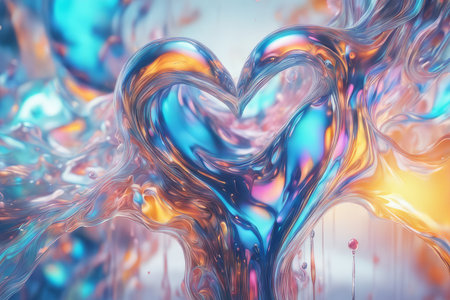 abstract fractal background with bubbles created with generative AI softwareの素材