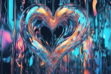 abstract fractal background with bubbles created with generative AI softwareの素材