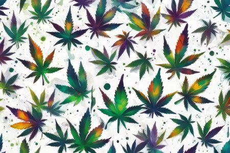 abstract background wwith cannabis created with generative AI softwareの素材