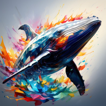 background with whale created with generative AI softwareの素材