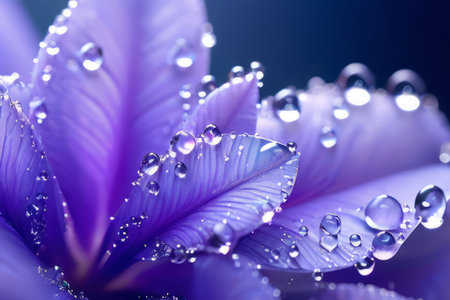 flower with water drops content created with generative AI software.の素材