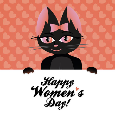 Greeting card for International Women's Day celebration. Vector illustration for your designのイラスト素材
