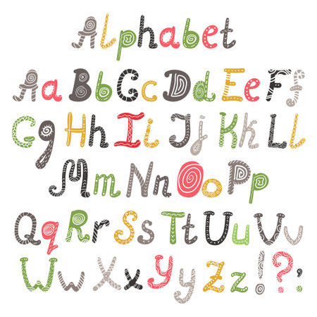 Vector of alphabet in scandinavian style. Vector illustration for your designのイラスト素材