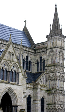 Section of Salisbury Cathedral in Wiltshireの写真素材