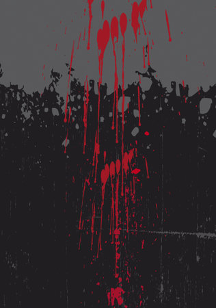 A graphic a black grunge styled background, with blood dripping from above. Room for copy to top of image.の写真素材