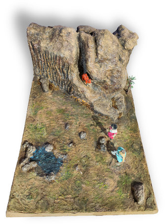 3D stereoscopic: explaining prophet Salih absence from the people and its denialの写真素材