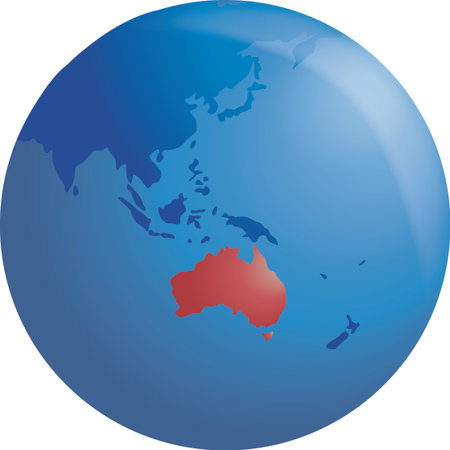 Vector globe highlighting Australiaのイラスト素材