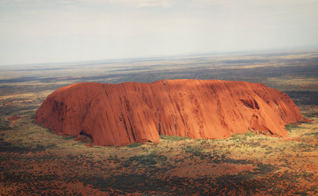 Aerial view of Uluru Northern Territory Australiaの写真素材