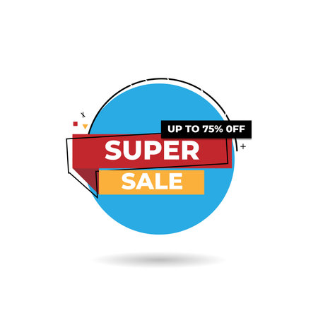 Super sale discount banner sticker vector illustrationのイラスト素材
