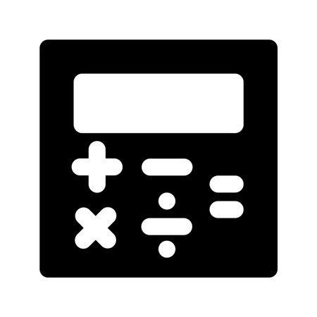 Calculator Icon Vector. Flat black symbol. Pictogram is isolated on a white background. Designed for web and software interfaces.のイラスト素材