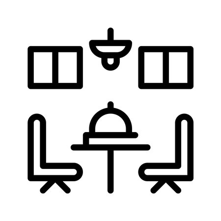 dining room icon. dinner table Outline flat Icons graphic design. vector illustration.のイラスト素材