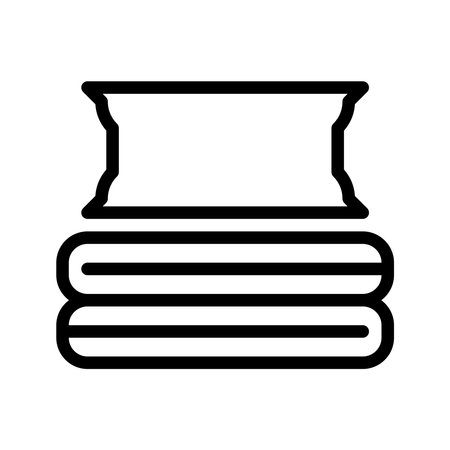 pillow and blanket icon. hotel outline symbol flat icons Suitable for website, logo, app, template and UI design.のイラスト素材