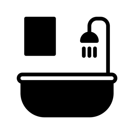 Bathroom solid icon. hotel facility room symbols icons graphic design. Vector illustration.のイラスト素材