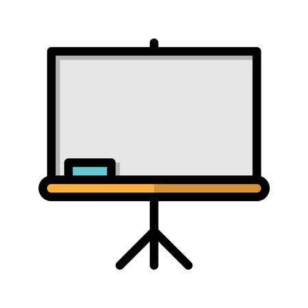Whiteboard color lineal icon. presentation board, blackboard, education, flat icons. Suitable for websites, UI and mobile apps.のイラスト素材