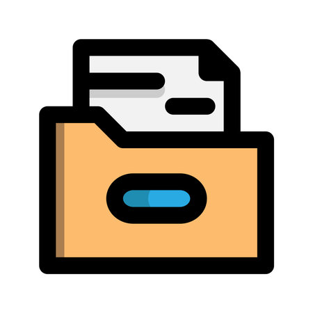 File organizer flat icon. files, folders, data, formats. suitable for interfaces, websites, UI and mobile apps.のイラスト素材