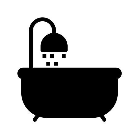 Bathroom Glyph Icon with Editable Stroke. Suitable for Software and Device Icon Design. Vector Illustration.のイラスト素材