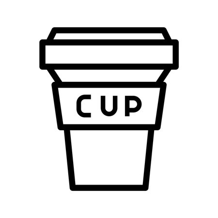 Plastic Cup Outline Icon. Can be used for website UI and mobile applications.のイラスト素材