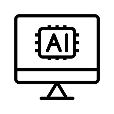 Monitor AI Outline Icon. Editable Stroke Icons. Can be used for web, mobile apps, and software.のイラスト素材